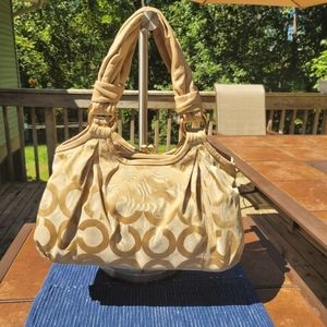 COACH PARKER SATCHEL LEATHER TRIM